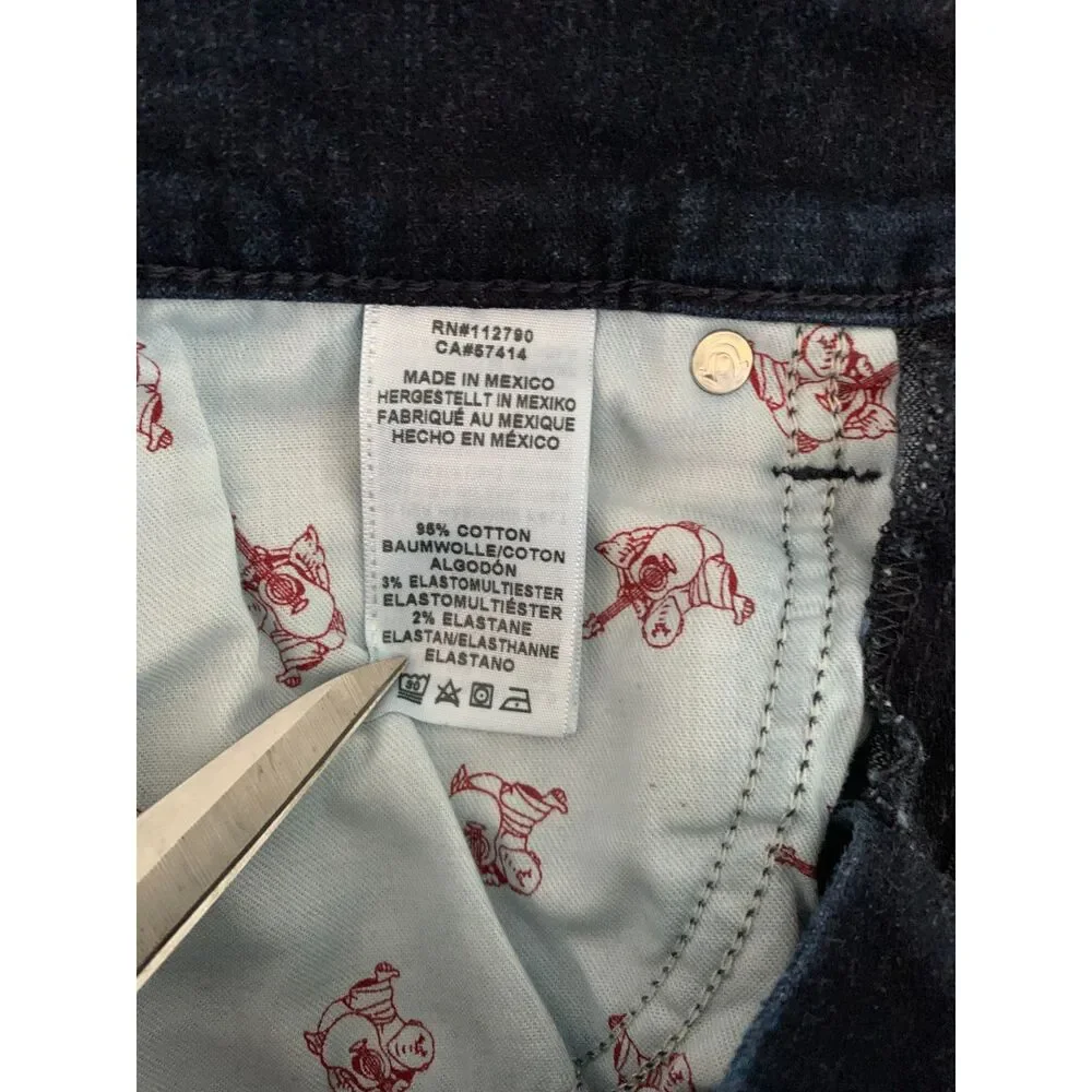 True Religion Rocco Flap Skinny Jean 30 x 34 measured 31x33